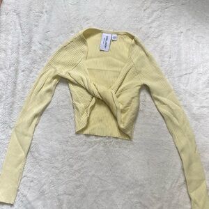Light Yellow Ribbed Crop Top
